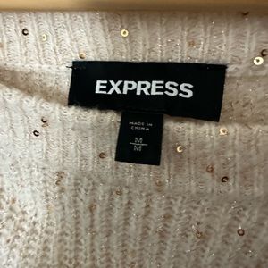 Express- Gold Sequined Crewneck Sweater- Size Medium
